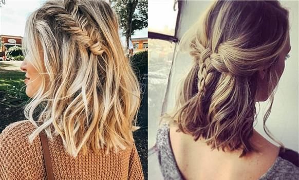 Media melena (midi): semirecogido con trenza