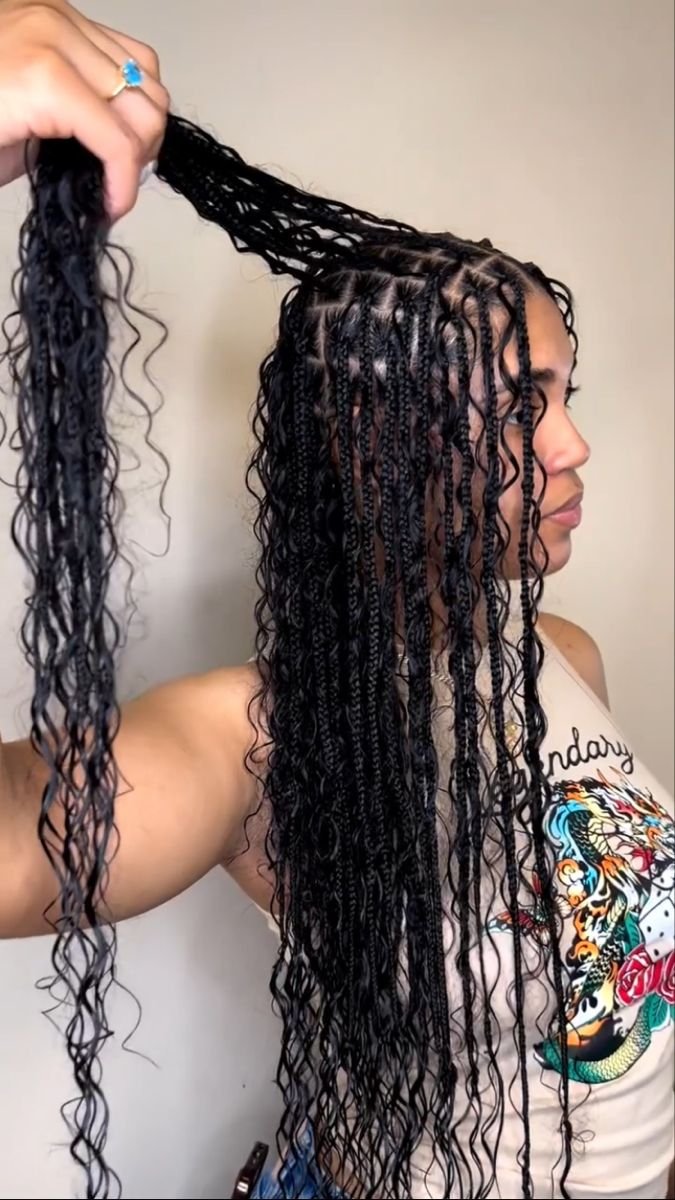 Ondulado: ondas + trenza suelta boho