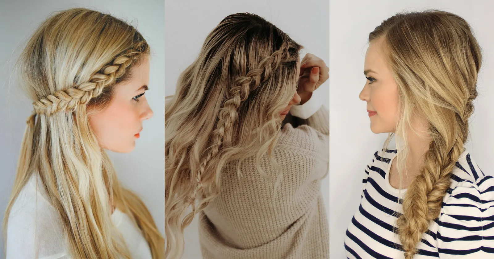 Trenza lateral + ondas suaves — Para rostro redondo/cuadrado